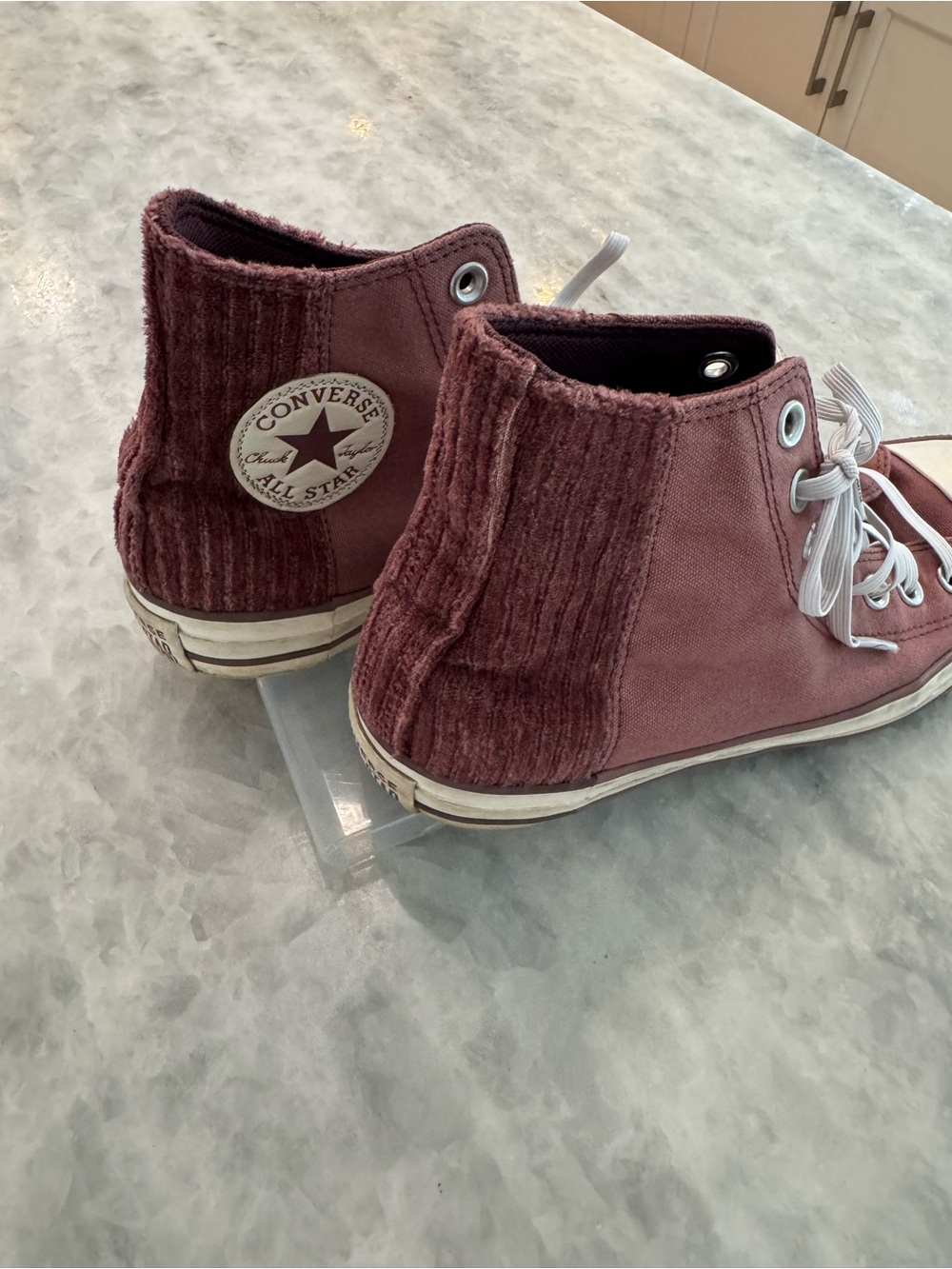 Converse Women's High-Top Sneakers - Burgundy with White Accents